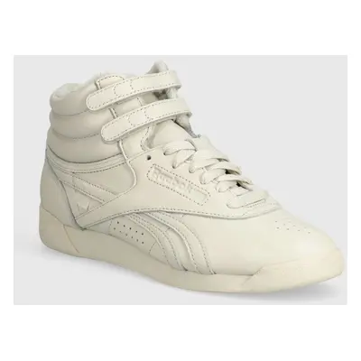 Kožené sneakers boty Reebok LTD Freestyle Hi béžová barva, RMIA052C99LEA0010303