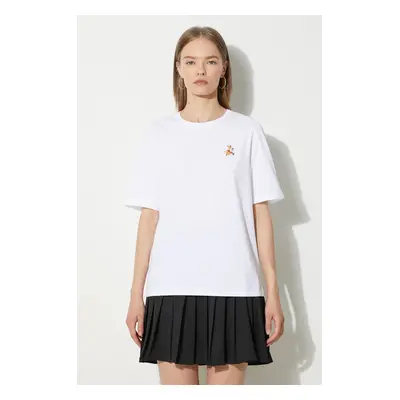 Bavlněné tričko Maison Kitsuné Speedy Fox Patch Comfort Tee Shirt bílá barva, MW00119KJ0008