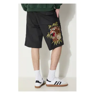 Kraťasy Maharishi Maha Tiger Loose Snoshorts pánské, černá barva, 5099.BLACK