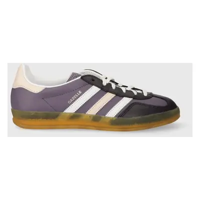 Kožené sneakers boty adidas Originals Gazelle Indoor W fialová barva