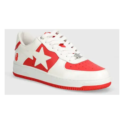 Kožené sneakers boty A Bathing Ape Bape Sta #6 M2 červená barva, 1K30191328