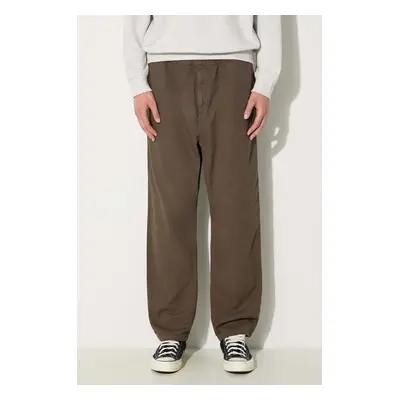 Bavlněné kalhoty Carhartt WIP Flint Pant hnědá barva, jednoduché, I029919.964GD