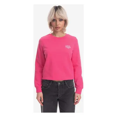 Bavlněná mikina A.P.C. Sweat Skye dámská, růžová barva, hladká, COEZD-F27700 BRIGHT PINK