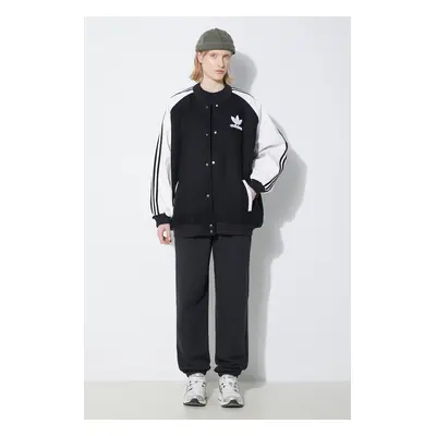 Bomber bunda adidas Originals SST Oversize VRCT černá barva, přechodná, oversize, IR5519