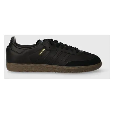 Kožené sneakers boty adidas Originals Samba OG černá barva, IE3438