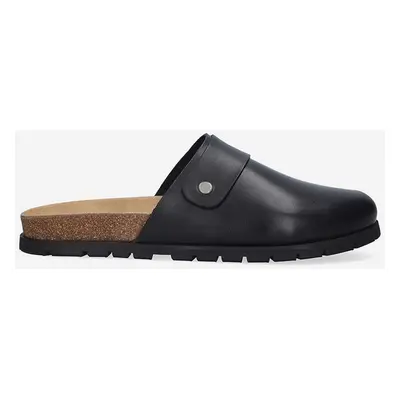 Kožené pantofle A.P.C. Mules Danny pánské, černá barva, PXAWV-H51068 BLACK