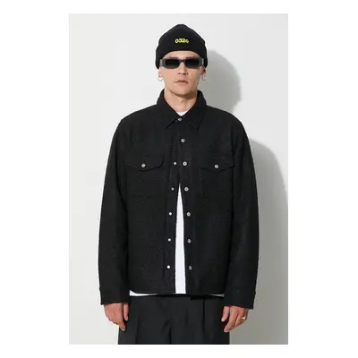 Bunda s příměsí vlny Billionaire Boys Club OUTDOORSMAN OVERSHIRT černá barva, přechodná, B23321