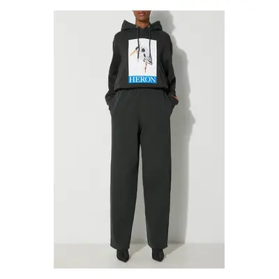 Bavlněné tepláky Heron Preston Stfu Os Sweatpants černá barva, s potiskem, HWCH006F23JER0011001