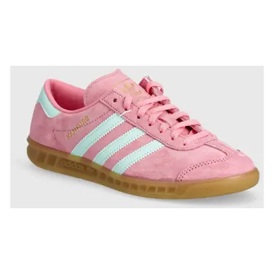 Semišové sneakers boty adidas Originals Hamburg růžová barva, IH5459