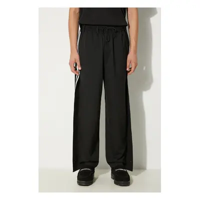 Kalhoty s příměsí vlny Y-3 Refined Wool Track Pants černá barva, jednoduché, IW7463