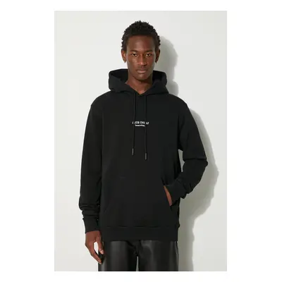 Bavlněná mikina Marcelo Burlon Que Onda Regular Hoodie pánská, černá barva, s kapucí, s aplikací