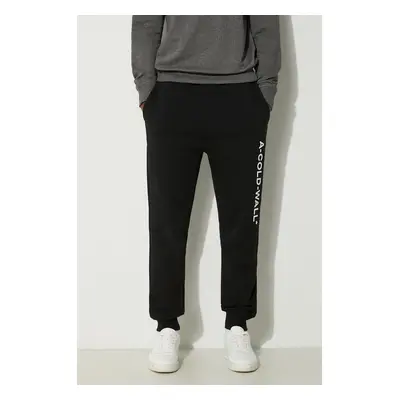 Bavlněné tepláky A-COLD-WALL* Essential Logo Sweatpants černá barva, s potiskem, ACWMB148.-BLACK