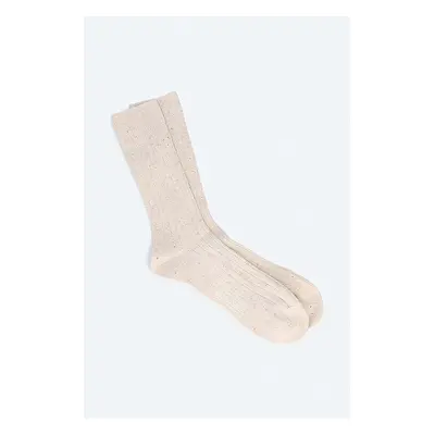 Ponožky Norse Projects Bjarki Neps Wool Rib Sock béžová barva, N82.0008.0957