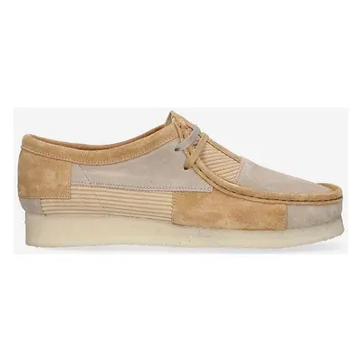 Semišové polobotky Clarks Originals Wallabee pánské, béžová barva, 26172156