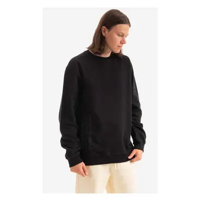 Bavlněná mikina Maharishi Miltype Embroidered Crew Sweat Organic 420 9755 BLACK pánská, černá ba