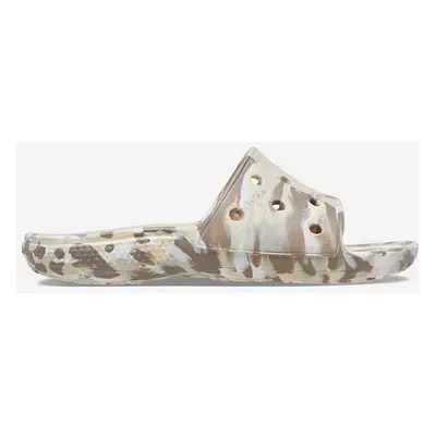 Pantofle Crocs Classic Marbled 206879 béžová barva, 206879.BONE-CREAM