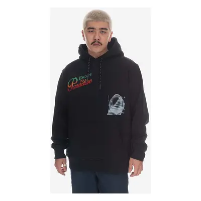 Bavlněná mikina Wood Wood Zeus Placement Hoodie 12315603-2125 BLACK černá barva, s potiskem