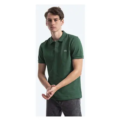 Bavlněné polo tričko Lacoste PH4012 132 zelená barva, PH4012.132-132