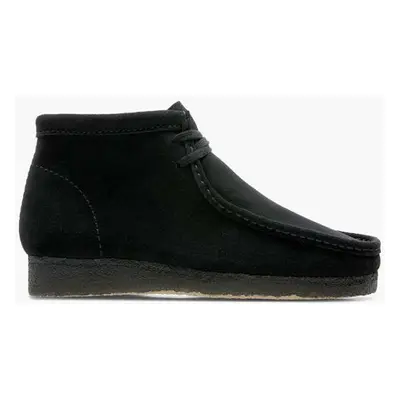 Semišové polobotky Clarks Originals Wallabee Boot pánské, černá barva, 26155517