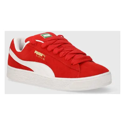 Kožené sneakers boty Puma Suede XL červená barva, 395205