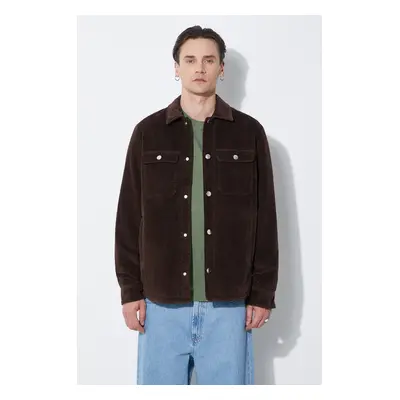 Manšestrová bunda A.P.C. Blouson Alex hnědá barva, přechodná, COGVV.H02625.CAE