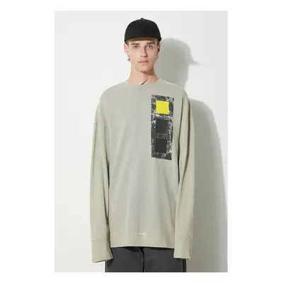 Bavlněné tričko s dlouhým rukávem A-COLD-WALL* Relaxed Cubist Longsleeve T-shirt ACWMTS098 MOSS 