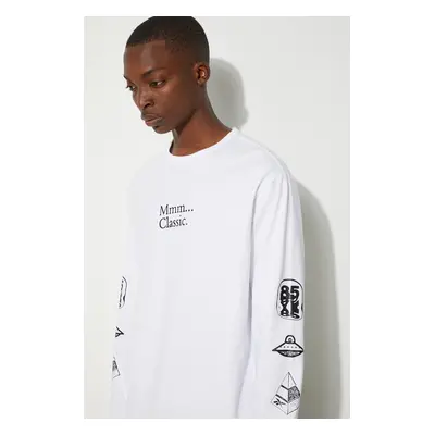 Bavlněné tričko s dlouhým rukávem Reebok Classic Skateboard Longsleeve Tee HT8175 bílá barva, s 