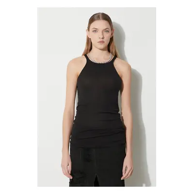 Bavlněný top Rick Owens Racer Back Tank černá barva, DS01D1119.BH.09