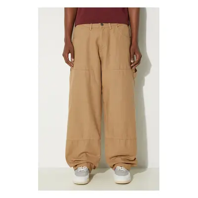 Bavlněné kalhoty Alpha Industries Carpenter Pant béžová barva, jednoduché, 148202