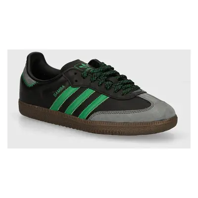 Kožené sneakers boty adidas Originals Samba OG černá barva, IE6520