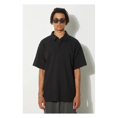 Bavlněné polo tričko adidas Originals Essentials černá barva, HR8677-black