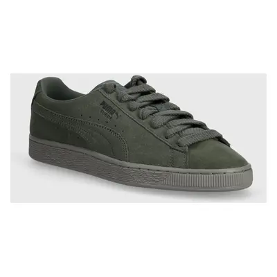 Semišové sneakers boty Puma Suede Lux zelená barva, 395736