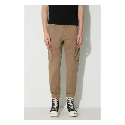 Kalhoty Alpha Industries Jogger Army Pant pánské, béžová barva, 196210.183