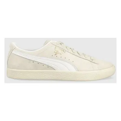 Semišové sneakers boty Puma Clyde béžová barva, 39113401-white