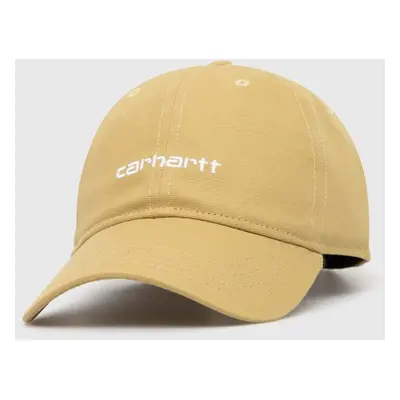 Bavlněná baseballová čepice Carhartt WIP Canvas Script Cap béžová barva, I028876.22WXX