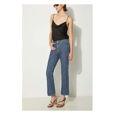 Džíny Kenzo Bara Cropped Fit Jeans dámské, high waist, FE62DP2296J3.DS