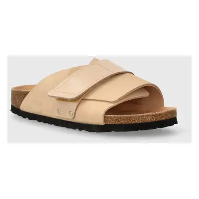 Nubukové pantofle Birkenstock Kyoto béžová barva, 1026560