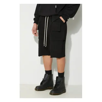 Bavlněné šortky Rick Owens Knit Shorts Creatch Cargo Pods černá barva, DU01D1382.RIG.09