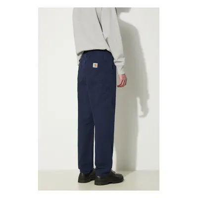 Bavlněné kalhoty Carhartt WIP Flint Pant tmavomodrá barva, jednoduché, I029919.29LGD