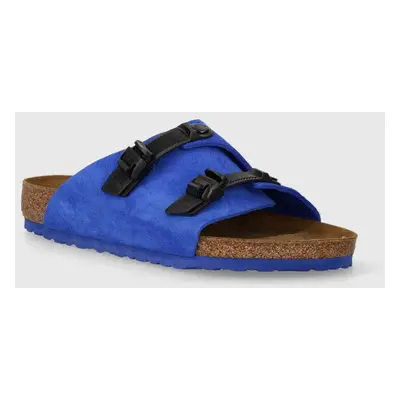 Semišové pantofle Birkenstock Zürich pánské, modrá barva, 1026800