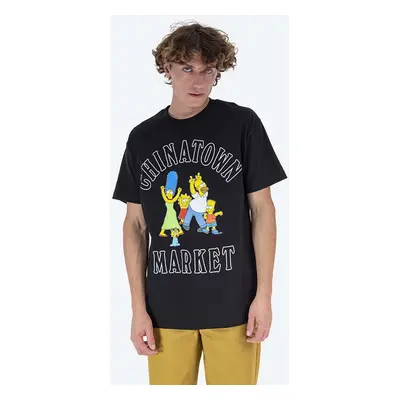 Bavlněné tričko Market Chinatown Market x The Simpsons Family OG Tee černá barva, s potiskem, CT