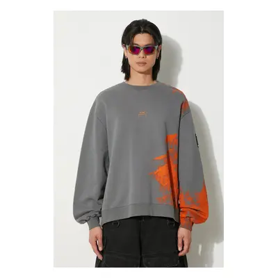 Bavlněná mikina A-COLD-WALL* Brushstroke Crewneck pánská, šedá barva, s potiskem, ACWMW184