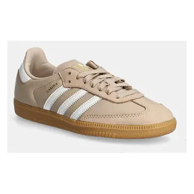 Kožené sneakers boty adidas Originals Samba OG béžová barva, IE6523