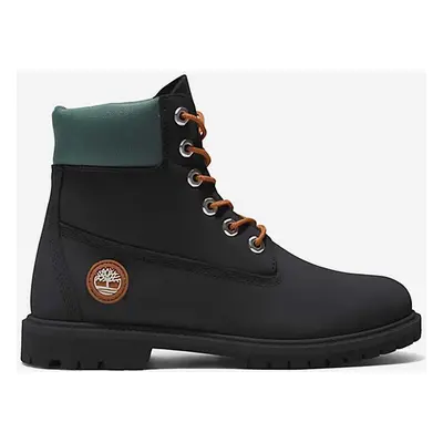 Semišové boty Timberland Cupsole A5M8C dámské, černá barva, na plochém podpatku, A5M8C-BLACK