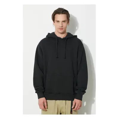 Bavlněná mikina 424 Alias Hoodie pánská, černá barva, s kapucí, hladká, FF4SMF01AP-JE375.999