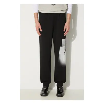 Bavlněné tepláky A-COLD-WALL* Brutalist Jersey Pant ACWMB161 BLACK černá barva, s potiskem