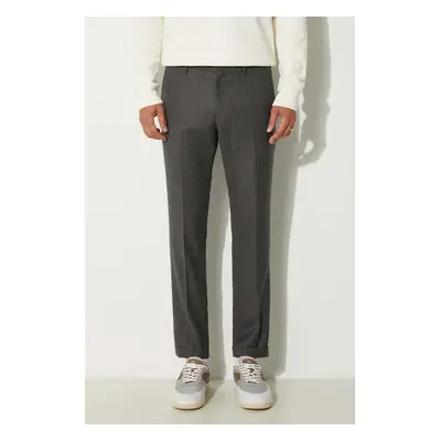 Vlněné kalhoty Paul Smith šedá barva, ve střihu chinos, M1R-150M-G00109