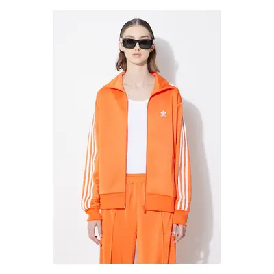 Mikina adidas Originals dámská, oranžová barva, s aplikací, IP0610