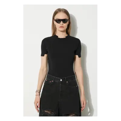 Tričko VETEMENTS Blackout Cut-Up Fitted T-Shirt černá barva, UE64TR100B