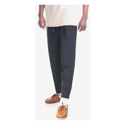 Vlněné kalhoty Drôle de Monsieur Le Pantalon Signature BP001 BLACK černá barva, jednoduché